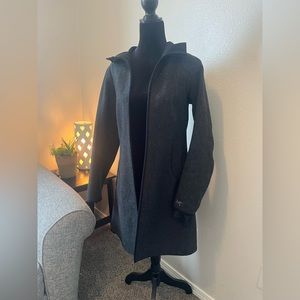 Arc’teryx Lanea Carbon Copy Grey Wool Blend Long Shell Jacket Size Small